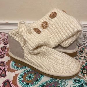 Cream Ugg Cozy Slipper Boots